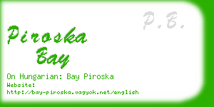 piroska bay business card